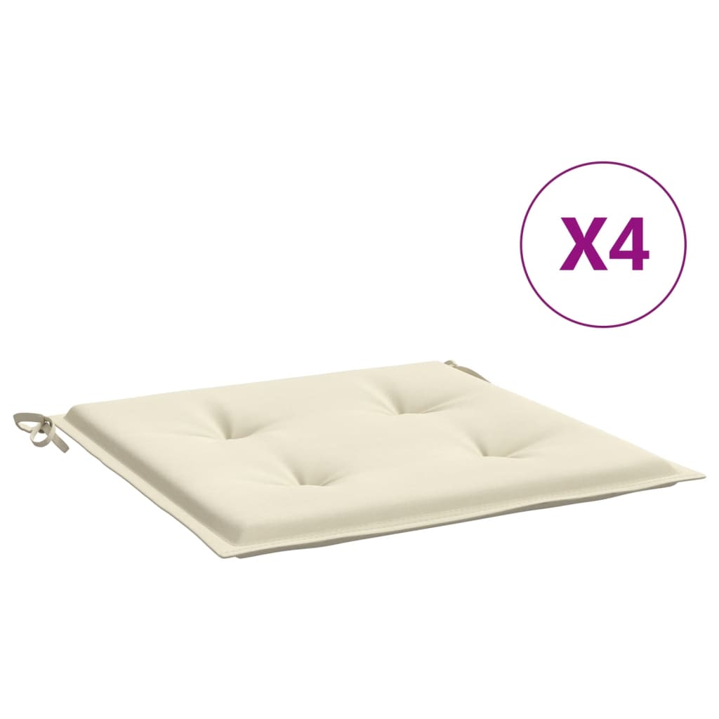 Jastuci za vrtne stolice 4 kom krem 50x50x4 cm tkanina Oxford