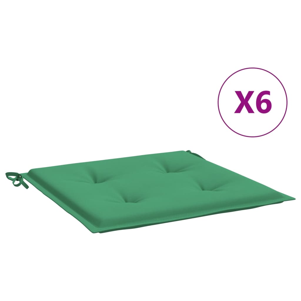 Jastuci za vrtne stolice 6 kom zeleni 50x50x4 cm tkanina Oxford