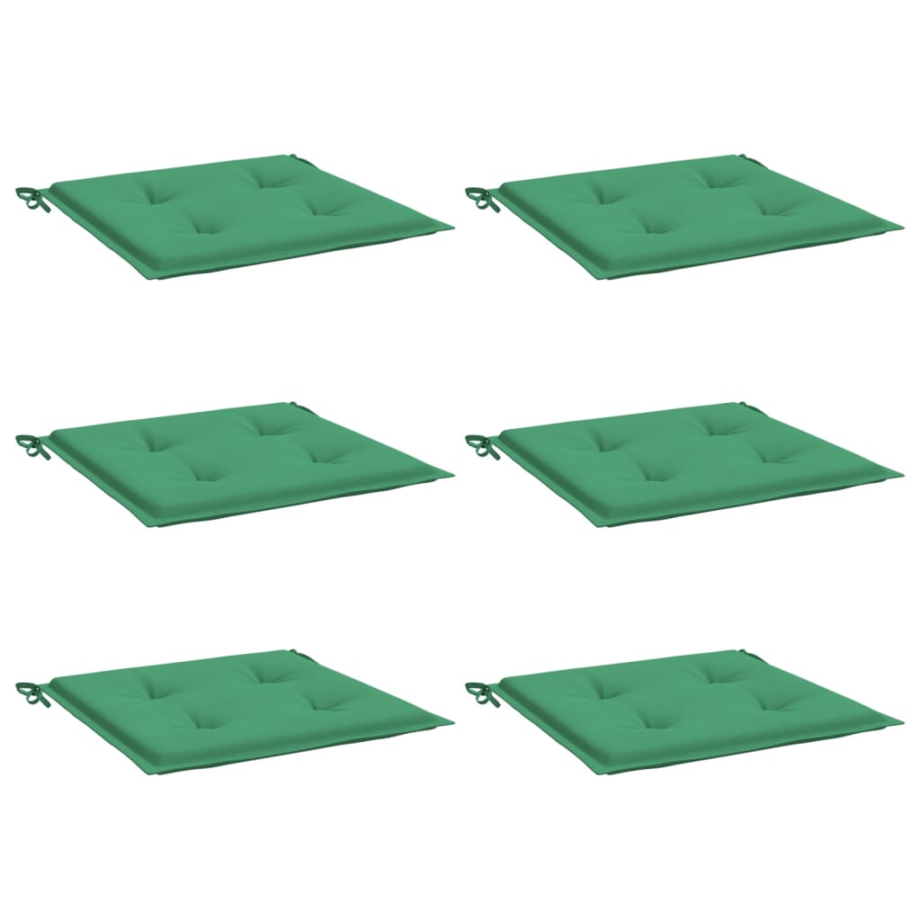 Jastuci za vrtne stolice 6 kom zeleni 50x50x4 cm tkanina Oxford