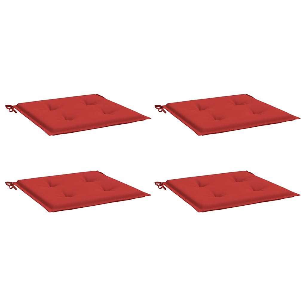 Jastuci za vrtne stolice 4 kom crveni 50x50x4 cm od tkanine