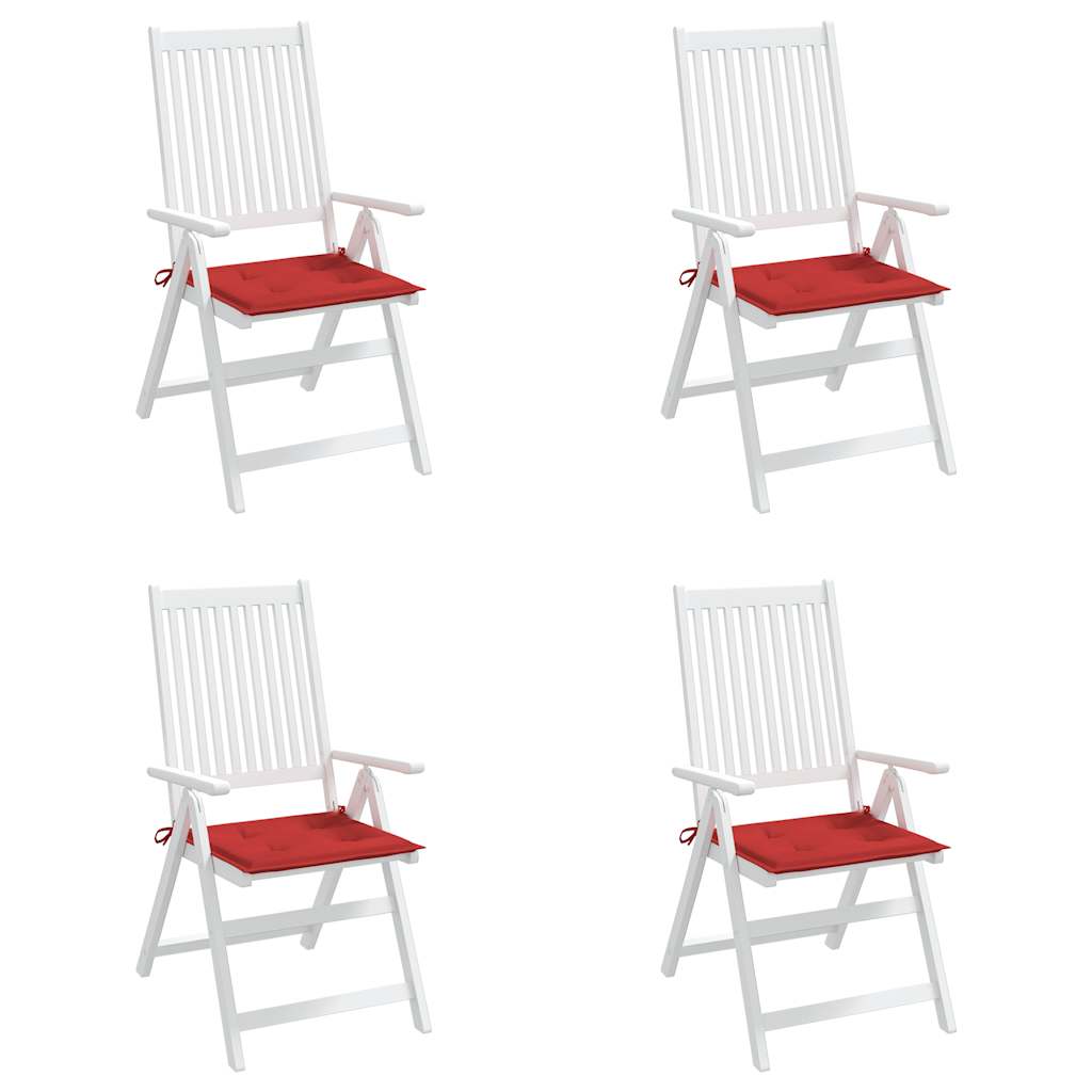 Jastuci za vrtne stolice 4 kom crveni 50x50x4 cm od tkanine