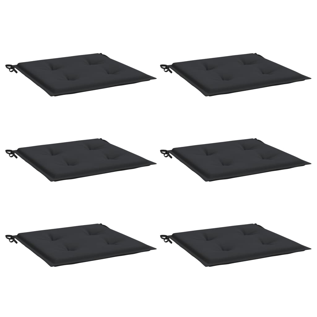 Jastuci za vrtne stolice 6 kom crni 50x50x4 cm tkanina Oxford