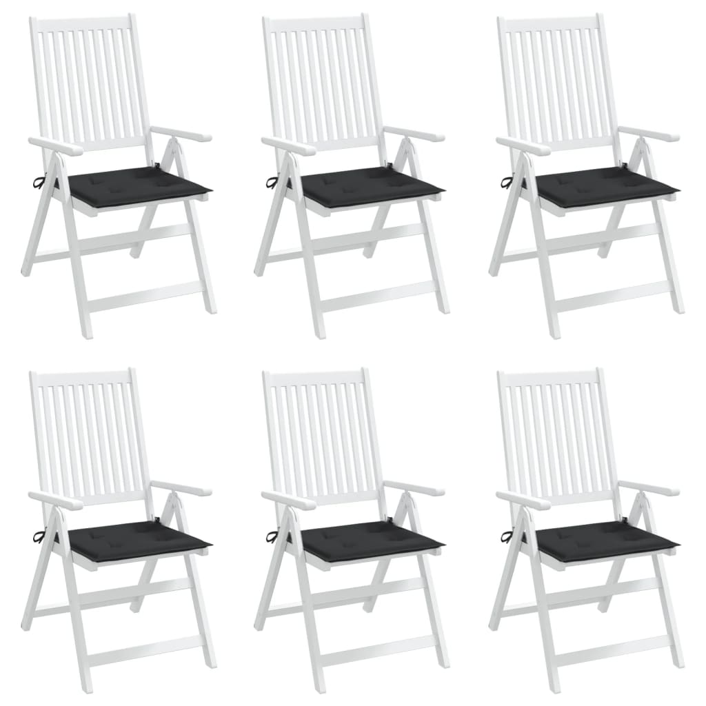 Jastuci za vrtne stolice 6 kom crni 50x50x4 cm tkanina Oxford