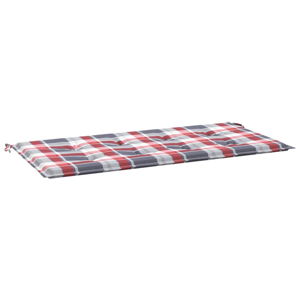 Jastuk za vrtnu klupu crveni karirani 100x50x3cm tkanina Oxford