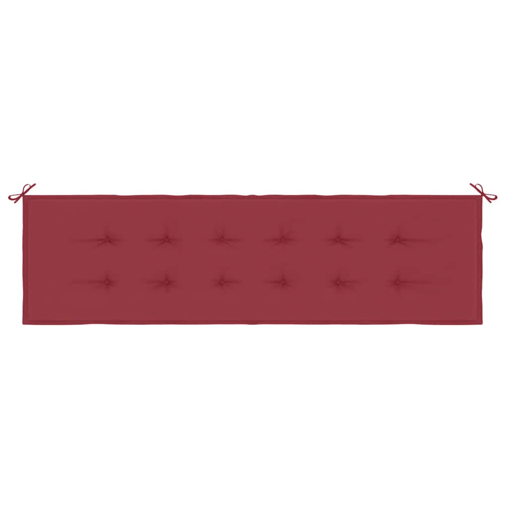 Jastuk za vrtnu klupu boja vina 180 x 50 x 3 cm tkanina Oxford