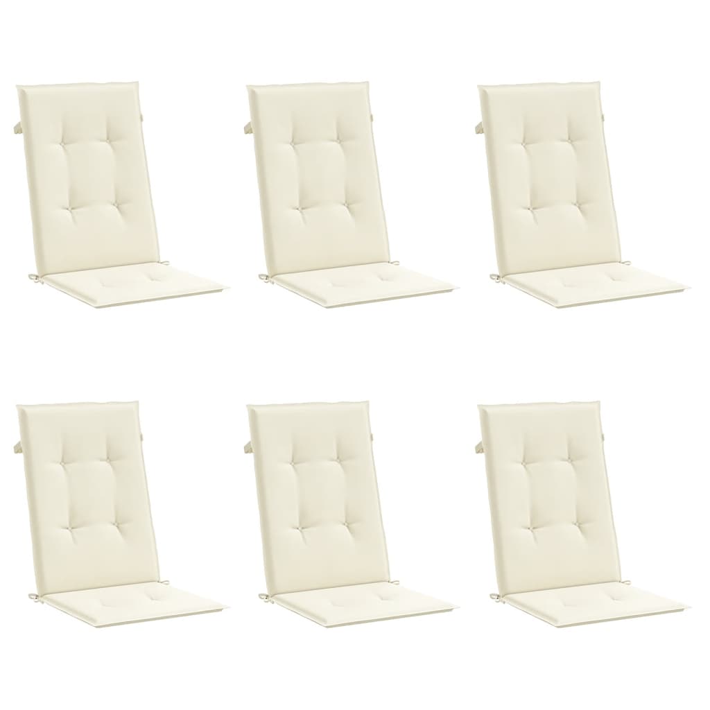 Jastuci za vrtne stolice 6 kom krem 120 x 50 x 3 cm od tkanine