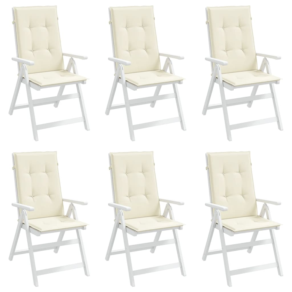 Jastuci za vrtne stolice 6 kom krem 120 x 50 x 3 cm od tkanine