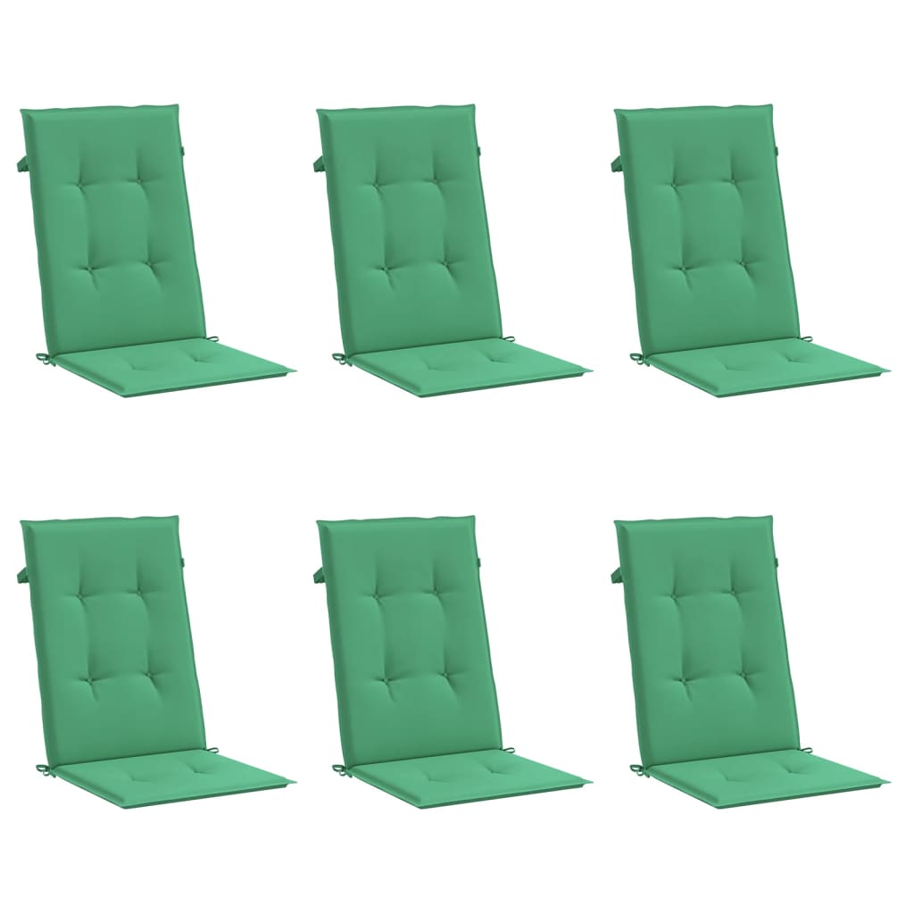 Jastuci za vrtne stolice 6 kom zeleni 120x50x3 cm od tkanine