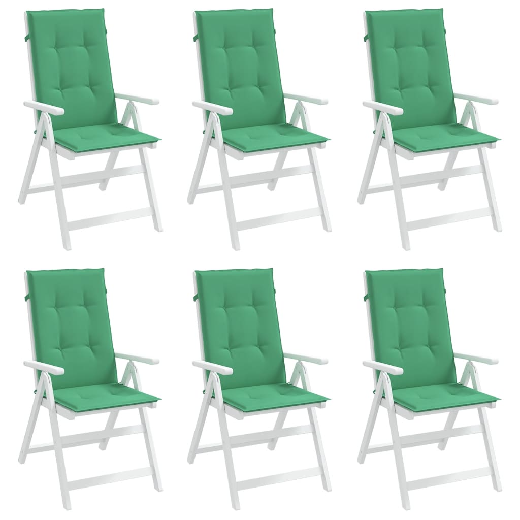 Jastuci za vrtne stolice 6 kom zeleni 120x50x3 cm od tkanine