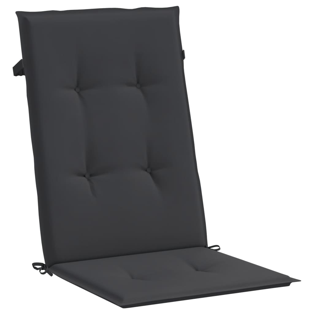 Jastuci za vrtne stolice 6 kom crni 120 x 50 x 3 cm od tkanine
