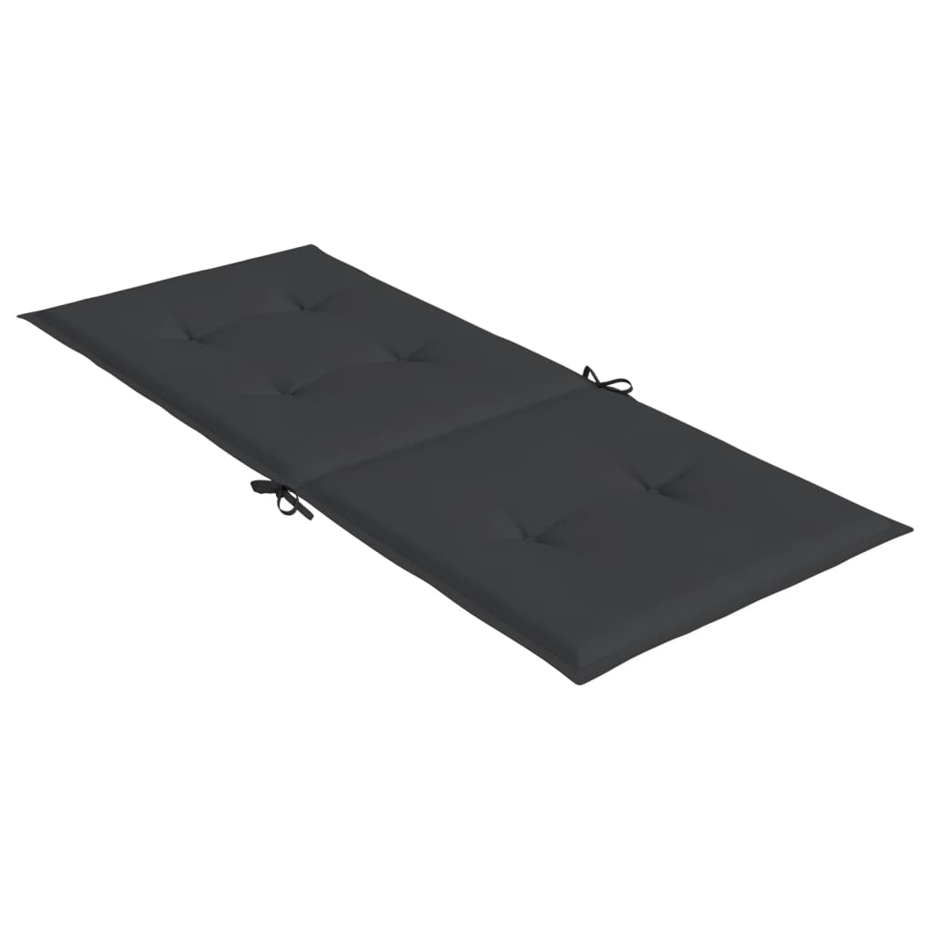Jastuci za vrtne stolice 6 kom crni 120 x 50 x 3 cm od tkanine