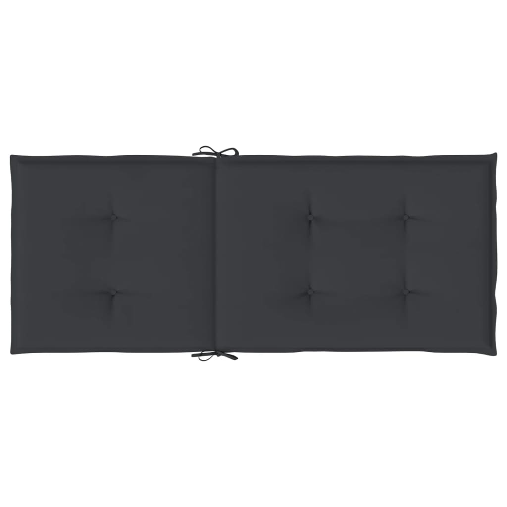 Jastuci za vrtne stolice 6 kom crni 120 x 50 x 3 cm od tkanine