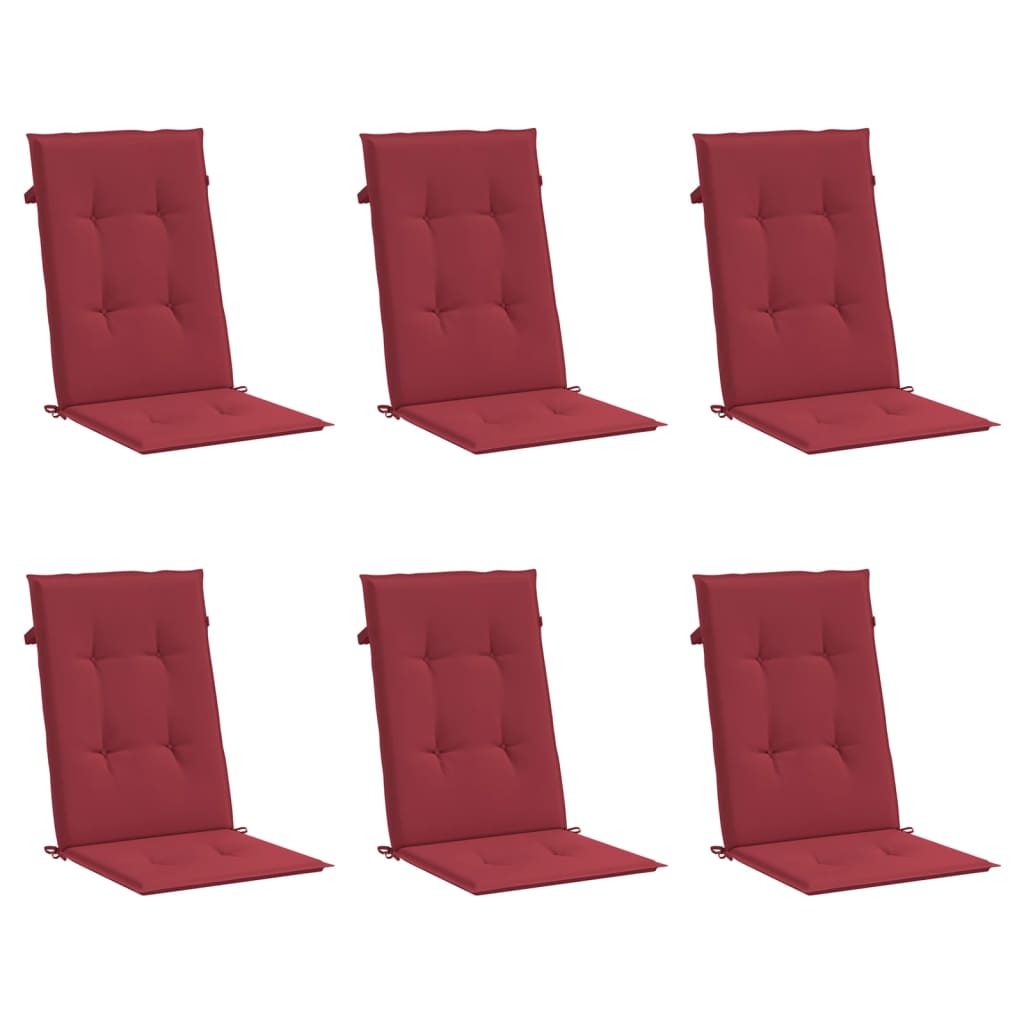 Jastuci za vrtne stolice 6 kom boja vina 120x50x3 cm od tkanine