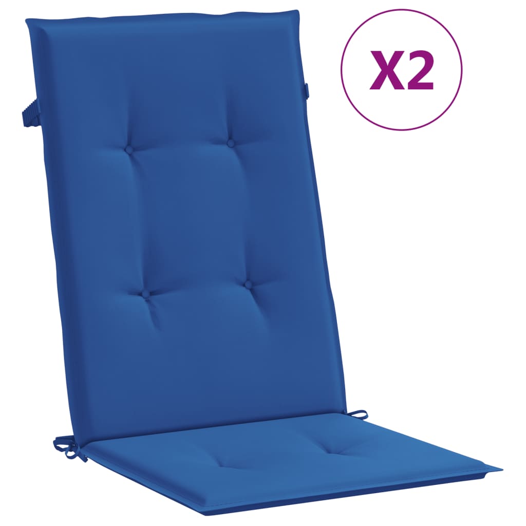Jastuci za vrtne stolice 2 kom plavi 120 x 50 x 3 cm od tkanine