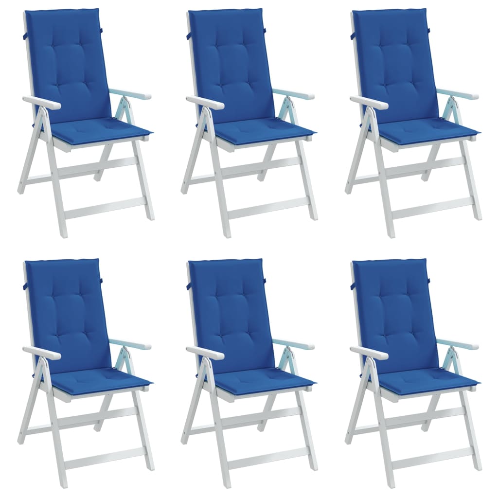 Jastuci za vrtne stolice 6 kom plavi 120 x 50 x 3 cm od tkanine