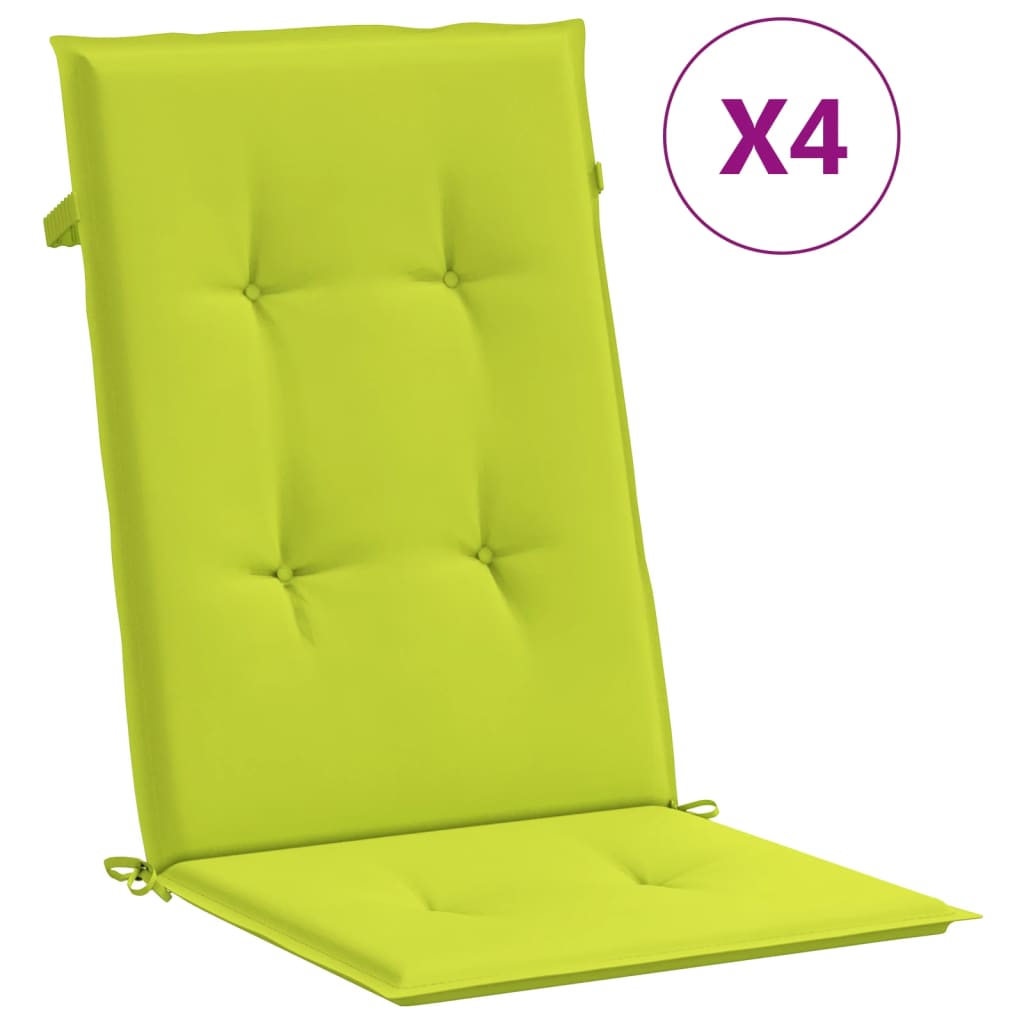 Jastuci za vrtne stolice 4 kom svjetlozeleni 120x50x3cm tkanina