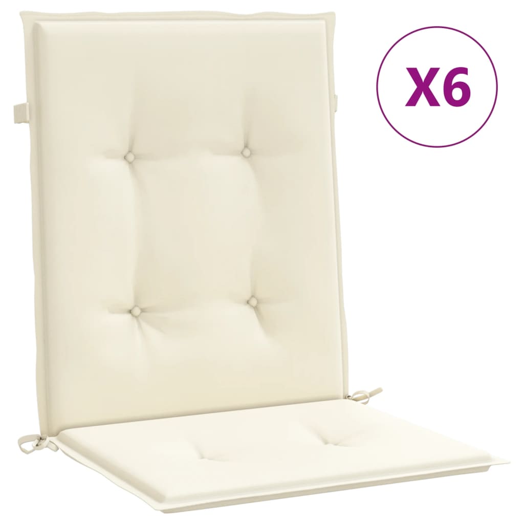 Jastuci za vrtne stolice 6 kom krem 100 x 50 x 3 cm od tkanine