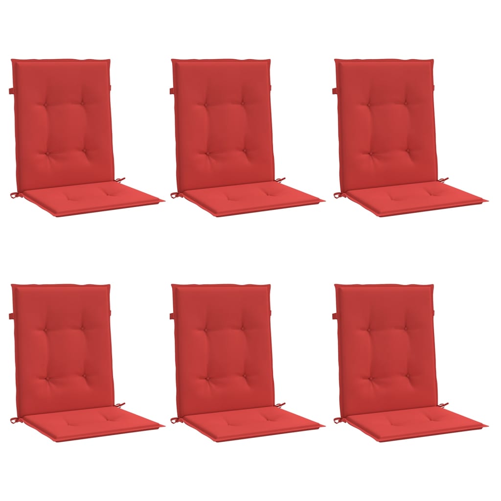 Jastuci za vrtne stolice 6 kom crveni 100x50x3 cm od tkanine