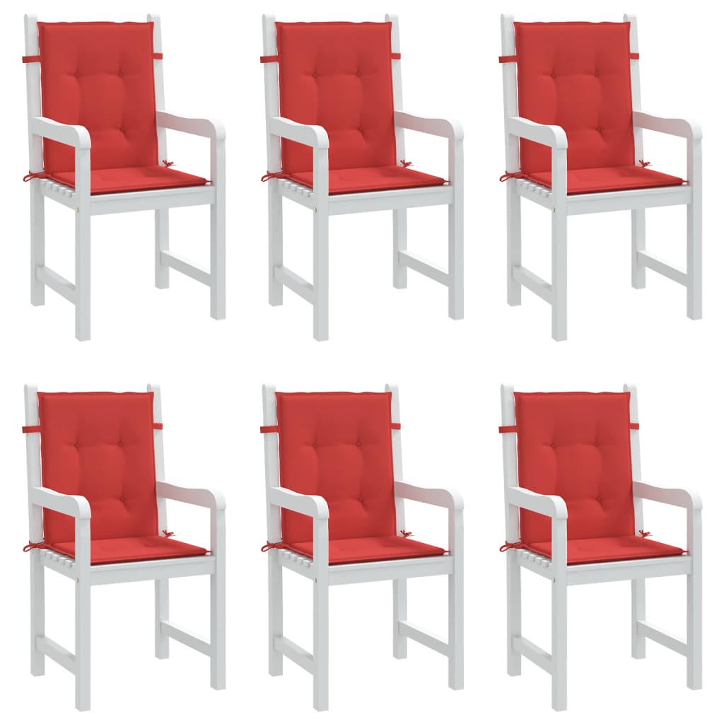 Jastuci za vrtne stolice 6 kom crveni 100x50x3 cm od tkanine