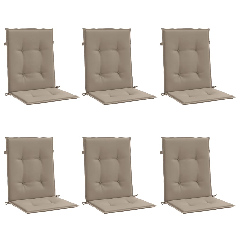 Jastuci za vrtne stolice 6 kom smeđesivi 100x50x3 cm od tkanine