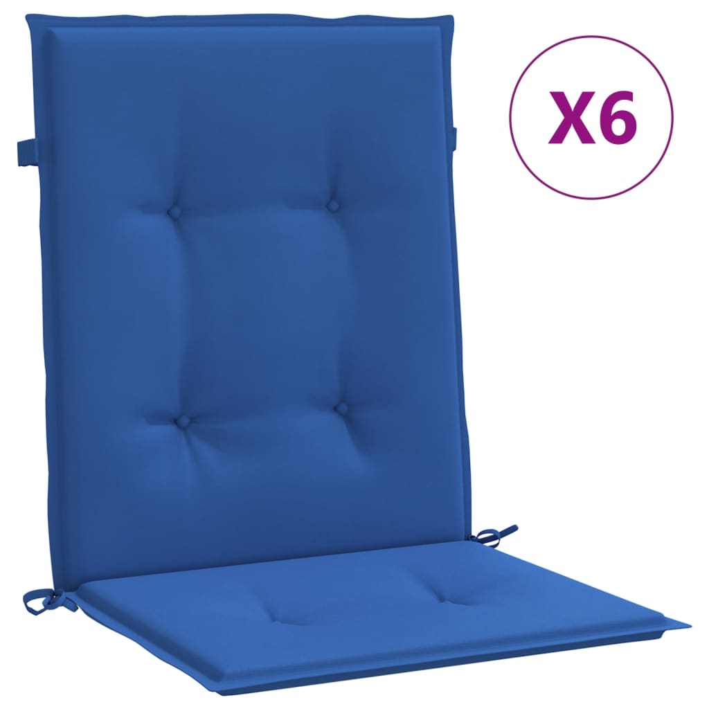 Jastuci za vrtne stolice 6 kom plavi 100 x 50 x 3 cm od tkanine
