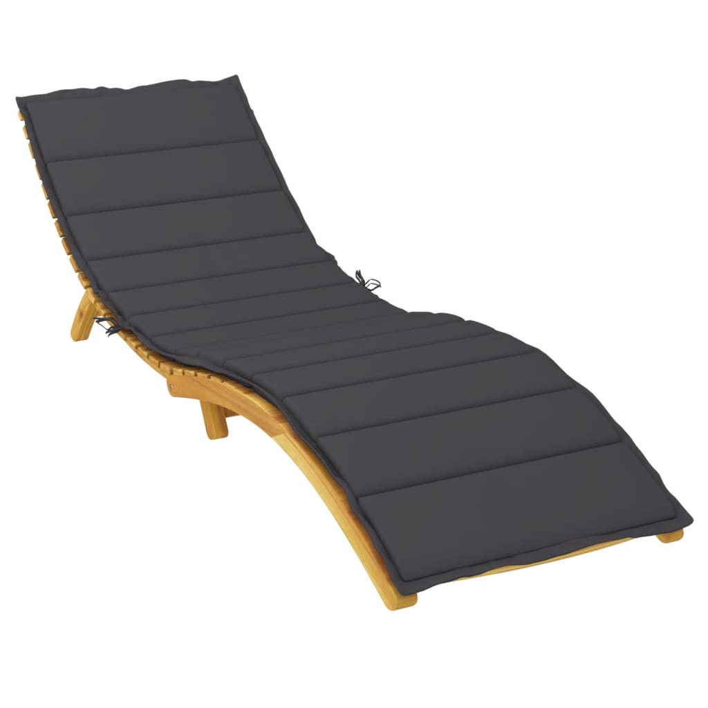 Jastuk za ležaljku crni 200 x 60 x 3 cm od tkanine Oxford