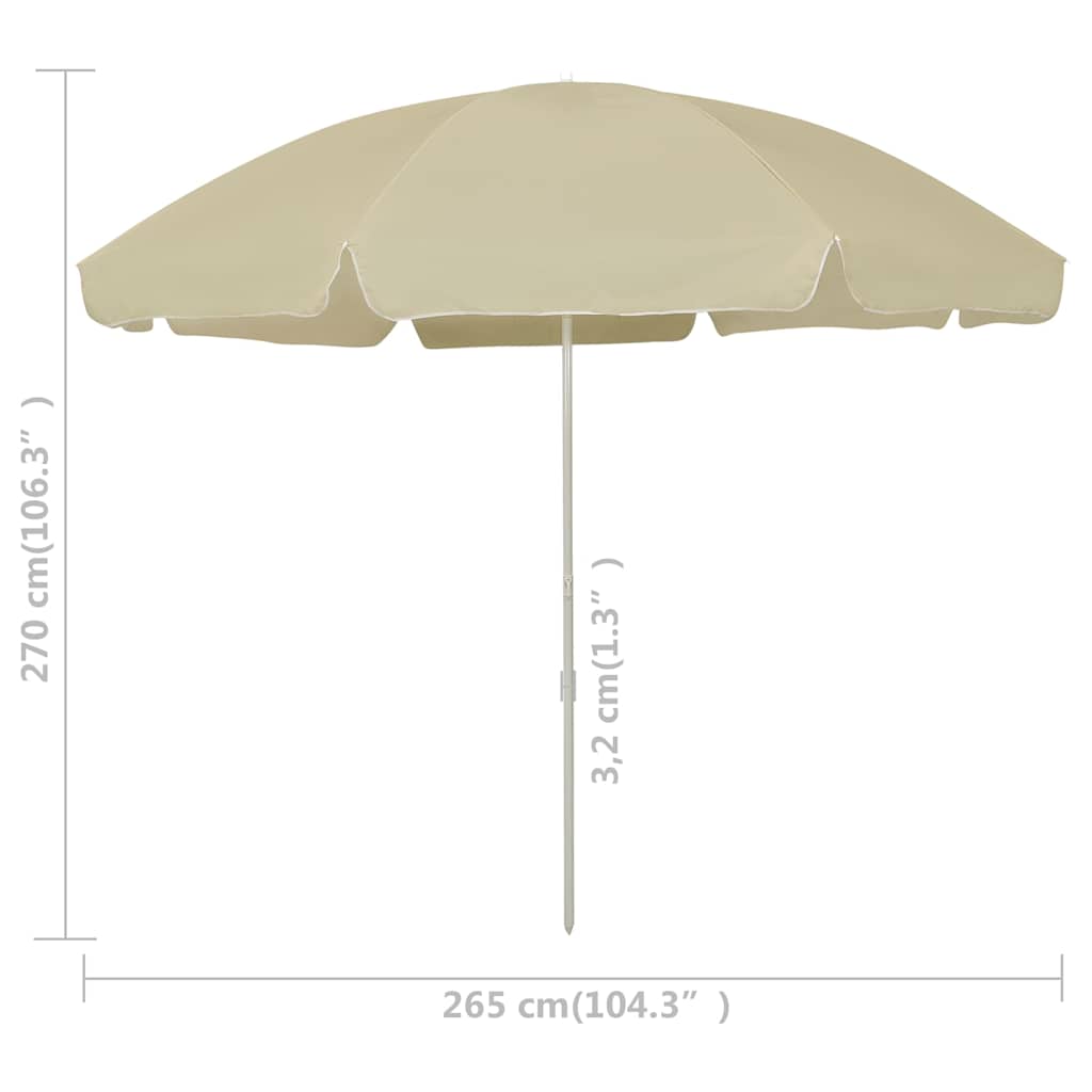 Suncobran za plažu žuta boja pijeska 300 cm