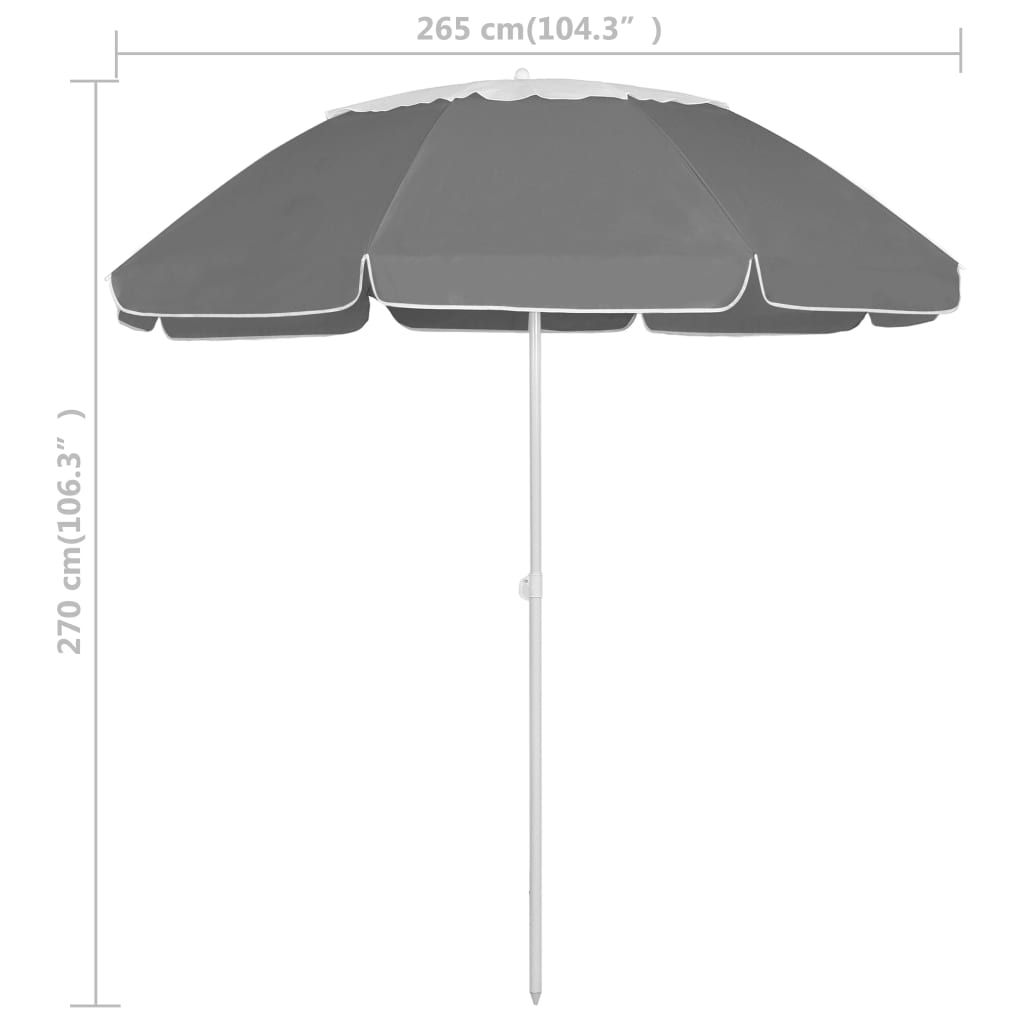 Suncobran za plažu antracit 300 cm