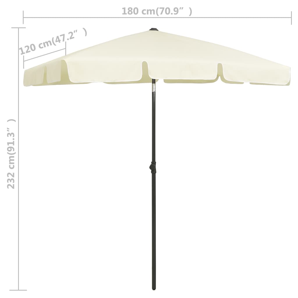 Suncobran za plažu žuta boja pijeska 180 x 120 cm