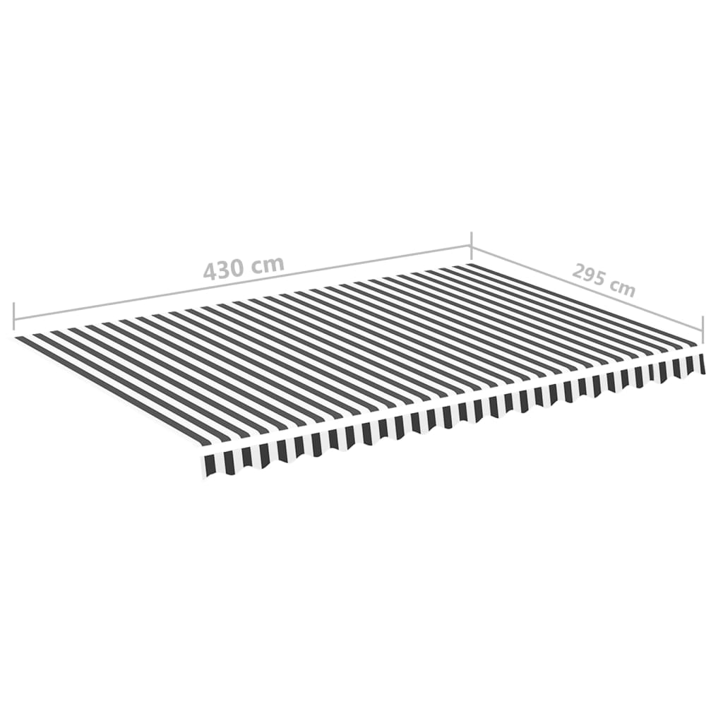 Zamjenska tkanina za tendu antracit-bijela 4,5 x 3 m