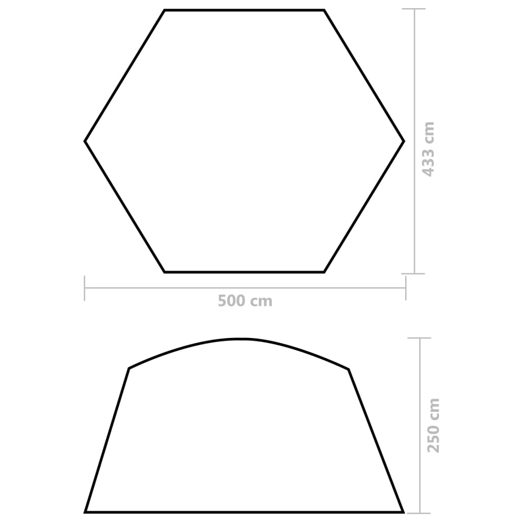 Šator za bazen od tkanine 500 x 433 x 250 cm žuti