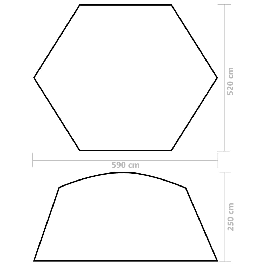 Šator za bazen od tkanine 590 x 520 x 250 cm žuti