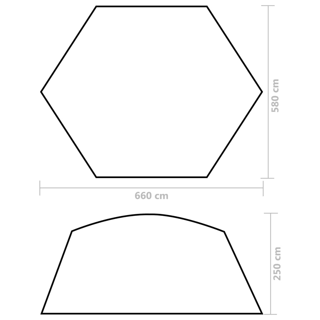 Šator za bazen od tkanine 660 x 580 x 250 cm žuti