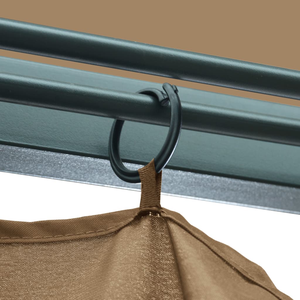 Sjenica sa zastorom 300 x 300 cm smeđe-siva aluminijska