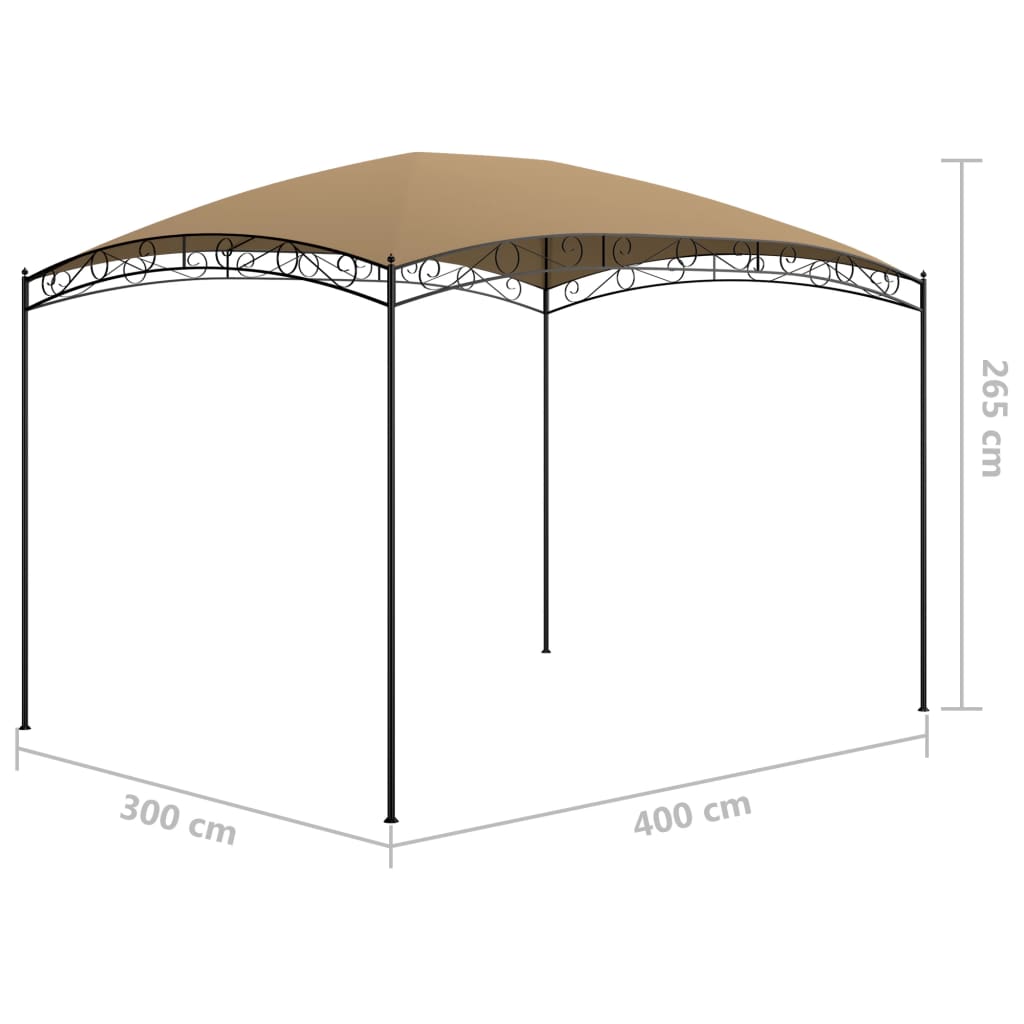 Sjenica 3 x 4 x 2,65 m smeđesiva 180 g/m²