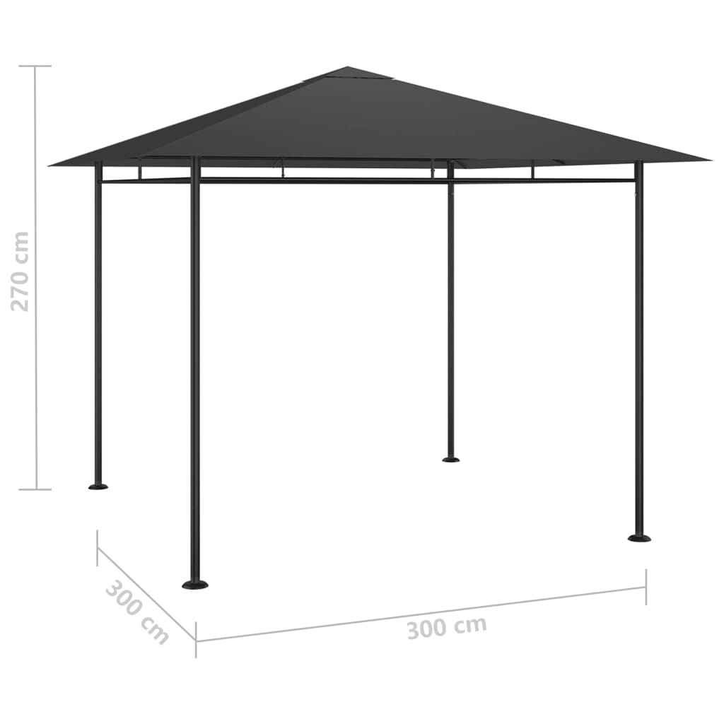 Sjenica 3 x 3 x 2,7 m antracit 180 g/m²