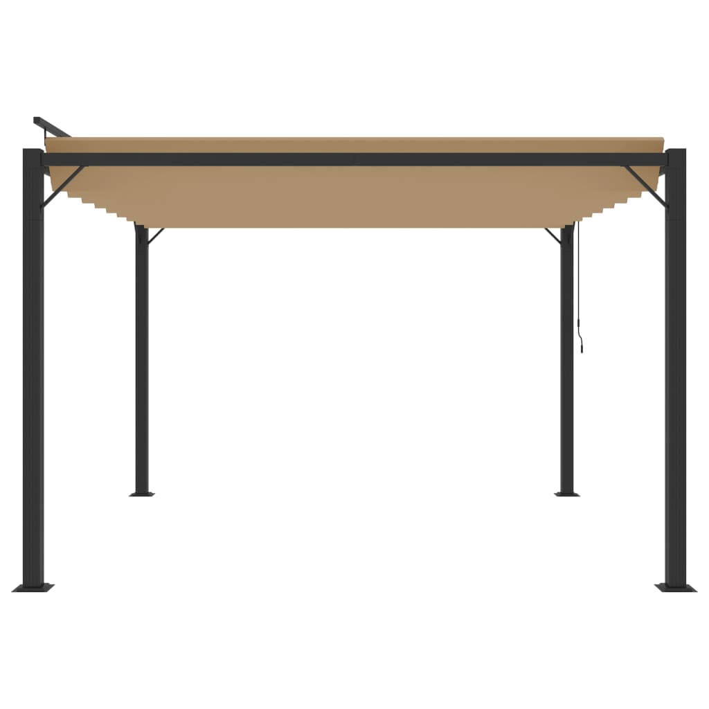 Sjenica s rešetkastim krovom 3x3 m smeđe-siva tkanina/aluminij