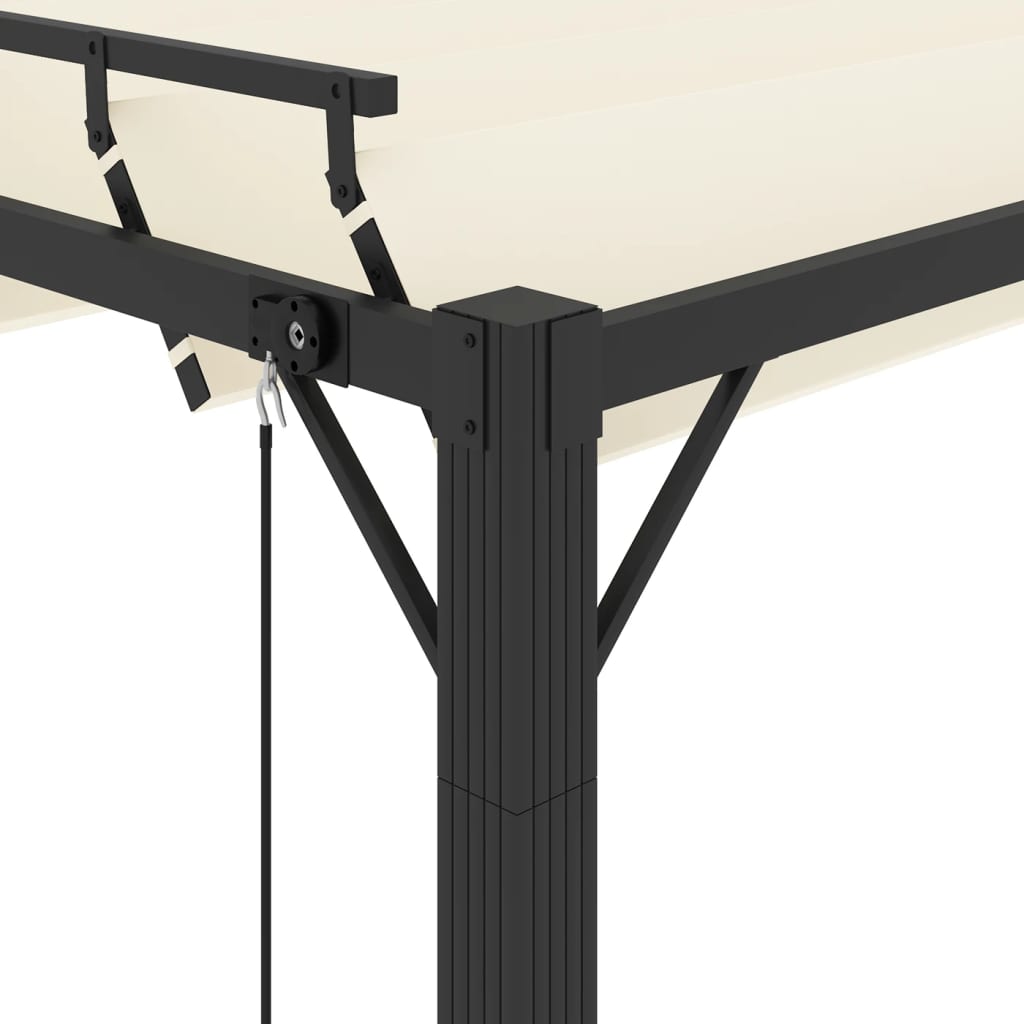 Sjenica s rešetkastim krovom 3 x 4 m krem tkanina i aluminij