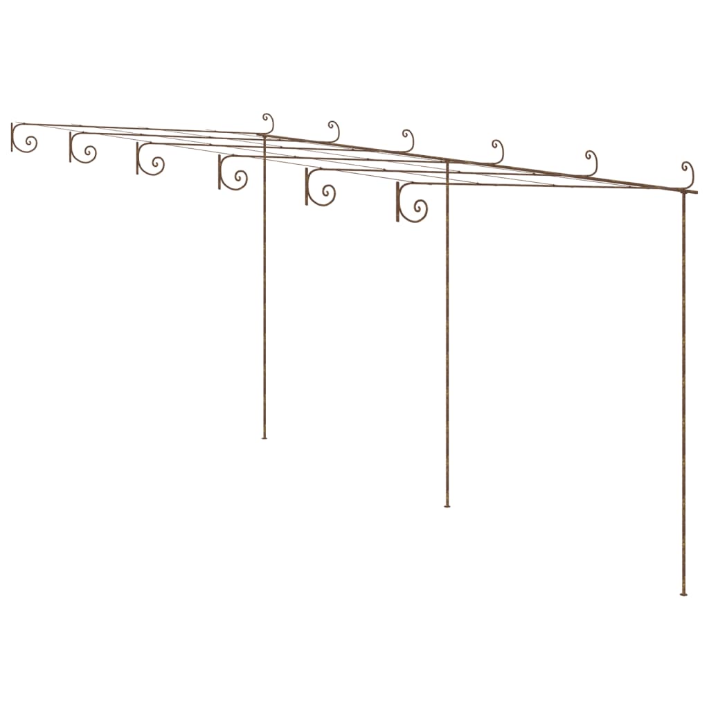 Vrtna pergola antikna smeđa 6 x 3 x 2,5 m željezna