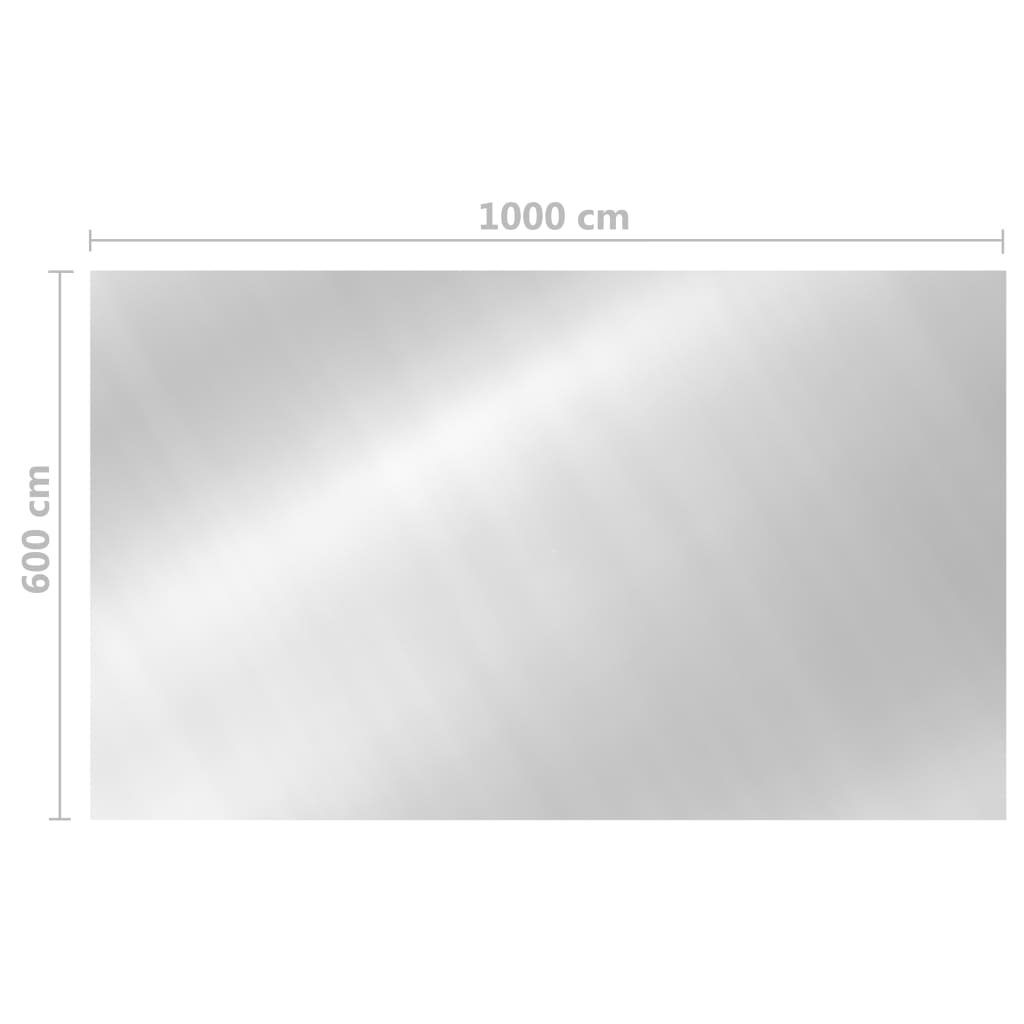 Pravokutni pokrov za bazen 1000 x 600 cm PE srebrni
