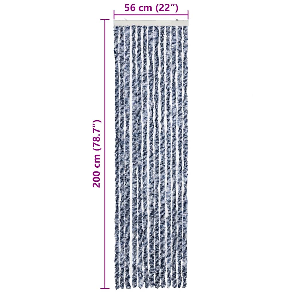 Zastor protiv insekata plavo-bijeli 56 x 200 cm šenil