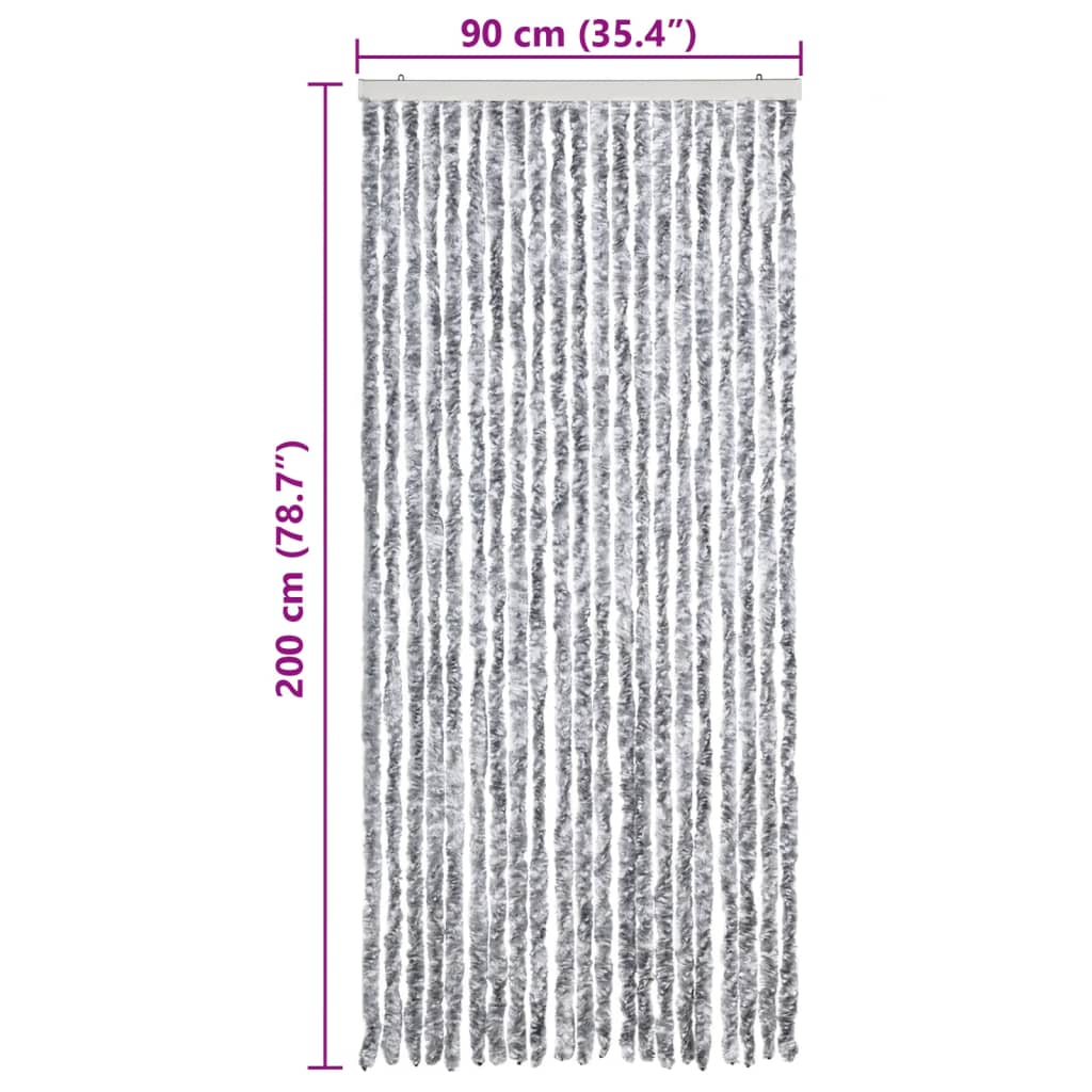 Zastor protiv insekata bijelo-sivi 90 x 200 cm šenil