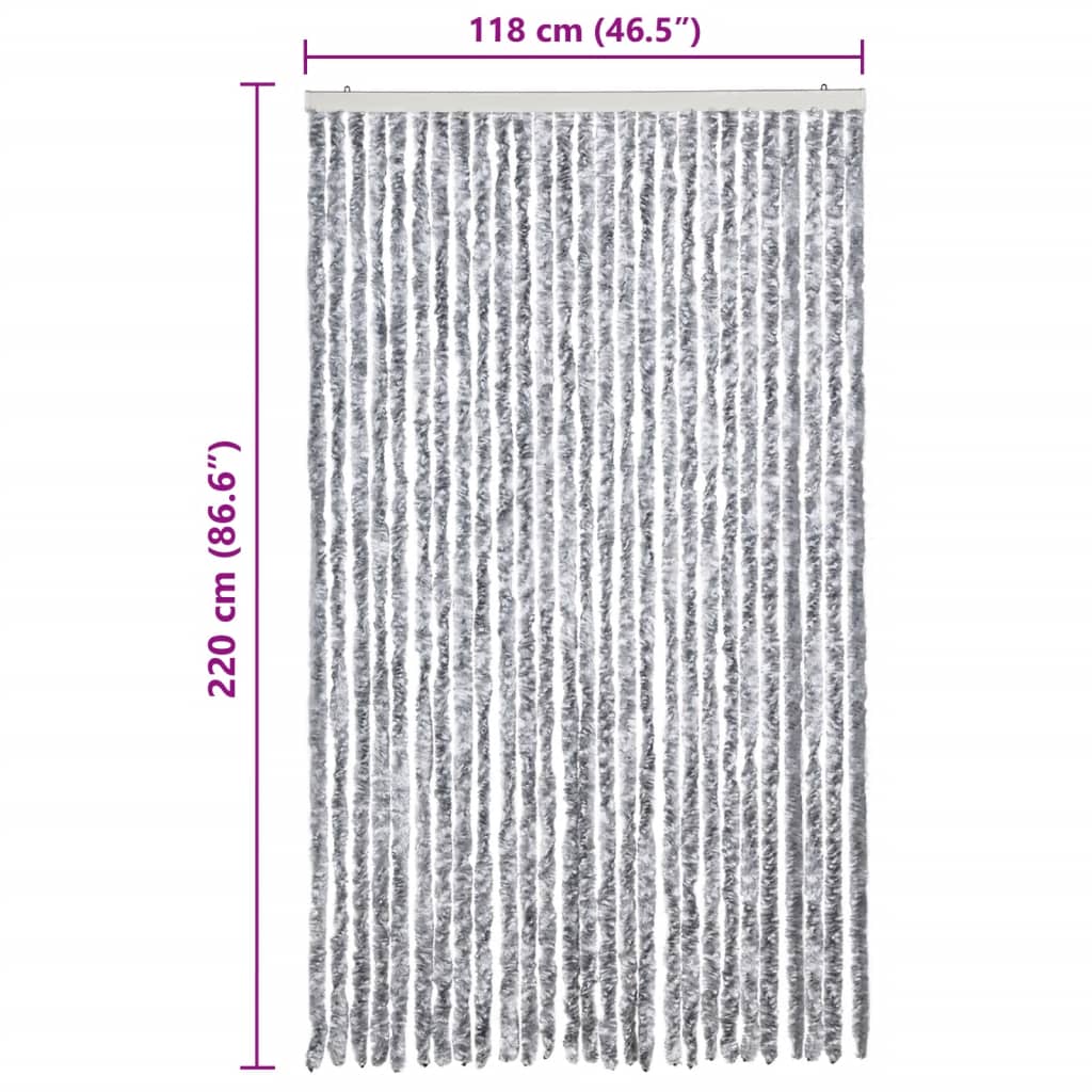 Zastor protiv insekata bijelo-sivi 118 x 220 cm šenil