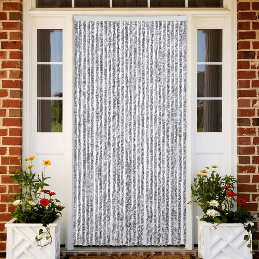 Zastor protiv insekata bijelo-sivi 118 x 220 cm šenil