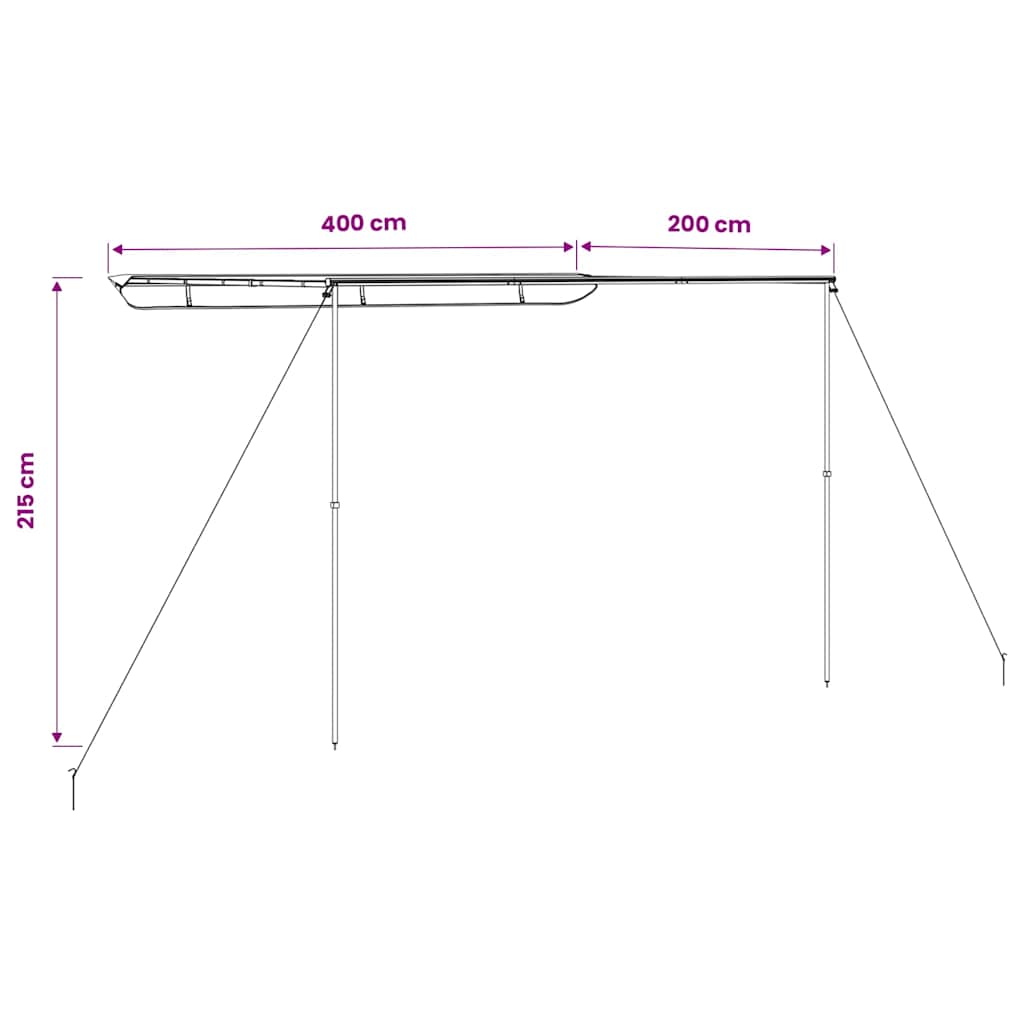 Tenda za kamp-prikolicu i karavan 4 x 2 x 2,15 m bež