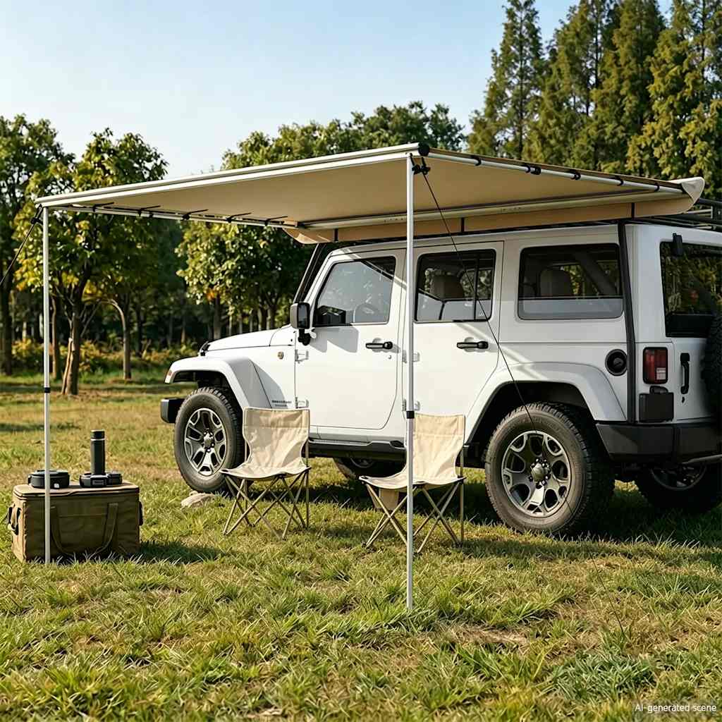 Tenda za kamp-prikolicu i karavan 4 x 2 x 2,15 m bež