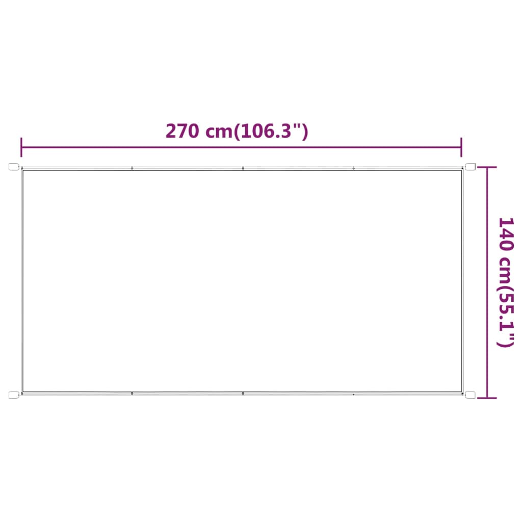 Okomita tenda bijela 140 x 270 cm od tkanine Oxford