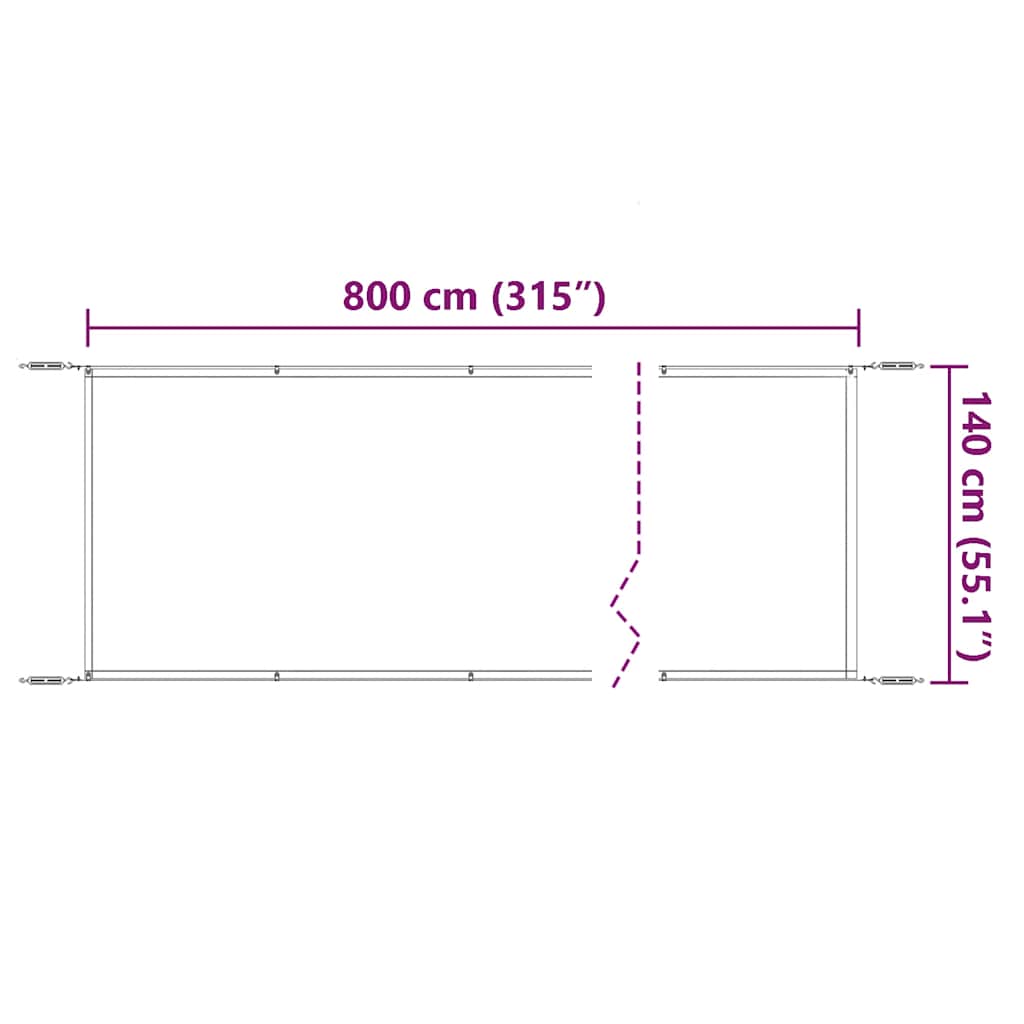 Okomita tenda bijela 140 x 800 cm od tkanine Oxford