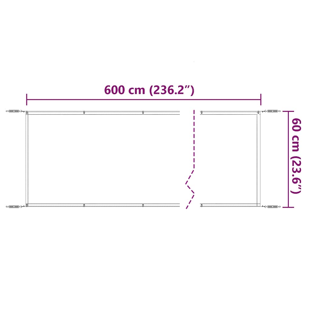 Okomita tenda antracit 60 x 600 cm od tkanine Oxford