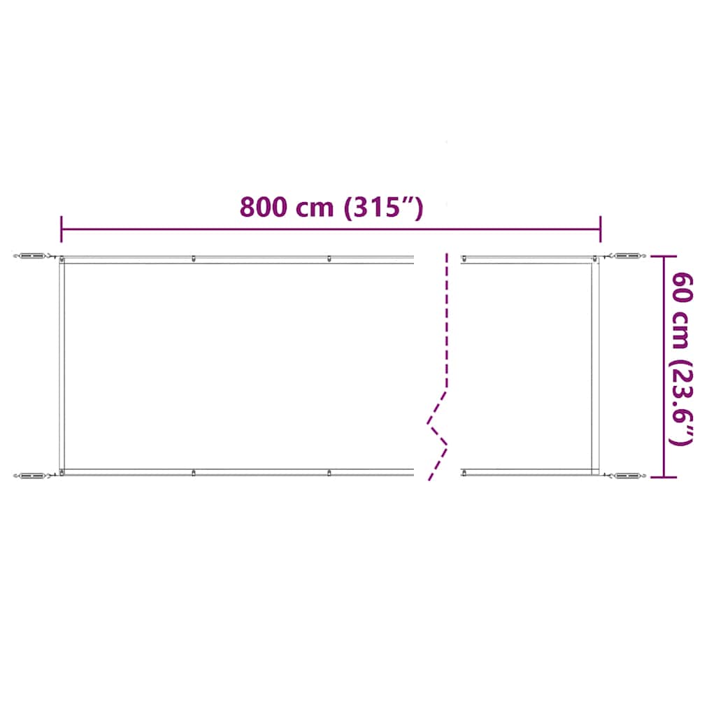 Okomita tenda svjetlozelena 60 x 800 cm od tkanine Oxford